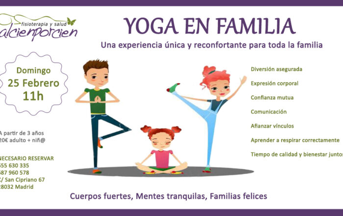 taller de yoga en familia en Madrid domingo 25 de febrero de 2024